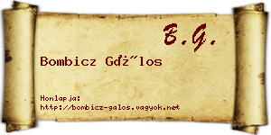 Bombicz Gálos névjegykártya